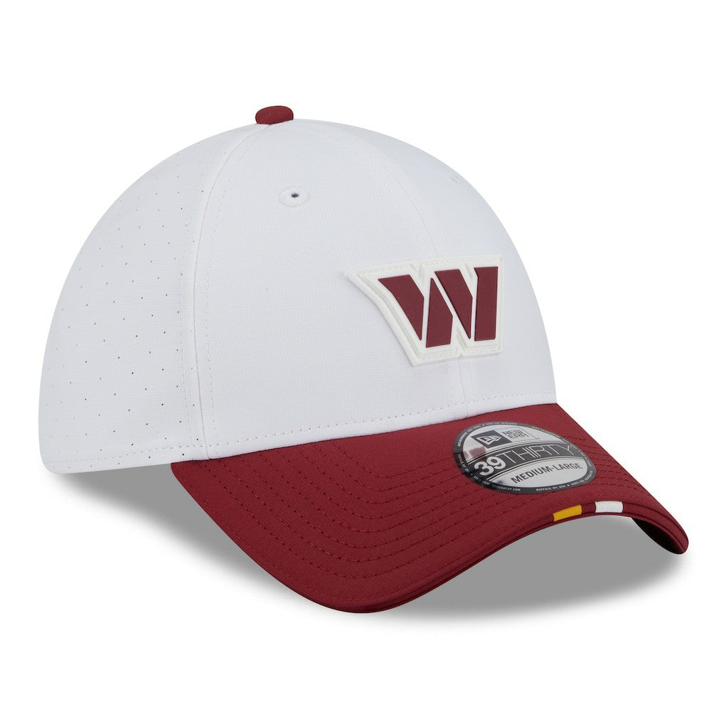 Washington Commanders New Era 2025 NFL Training Camp 39THIRTY Flex Hat White/Burgundy - NFL