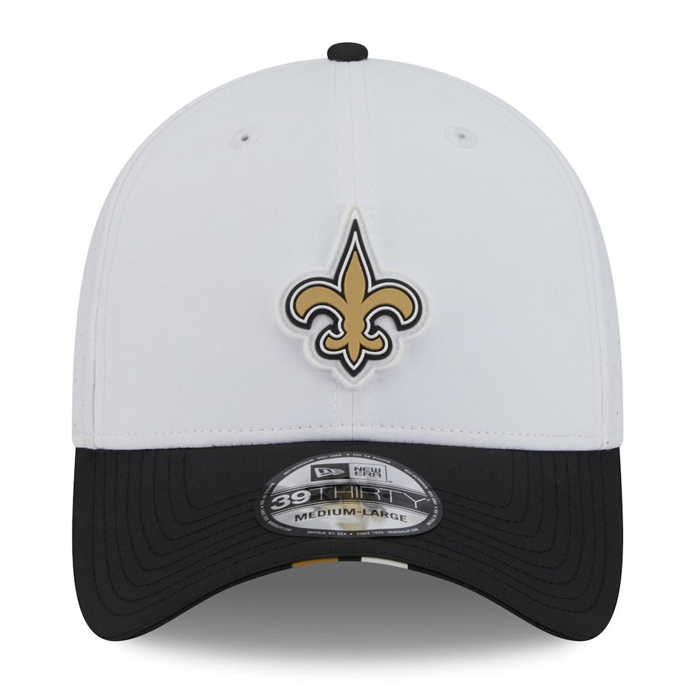 New Orleans Saints New Era 2025 NFL Training Camp 39THIRTY Flex Hat White/Black - NFL