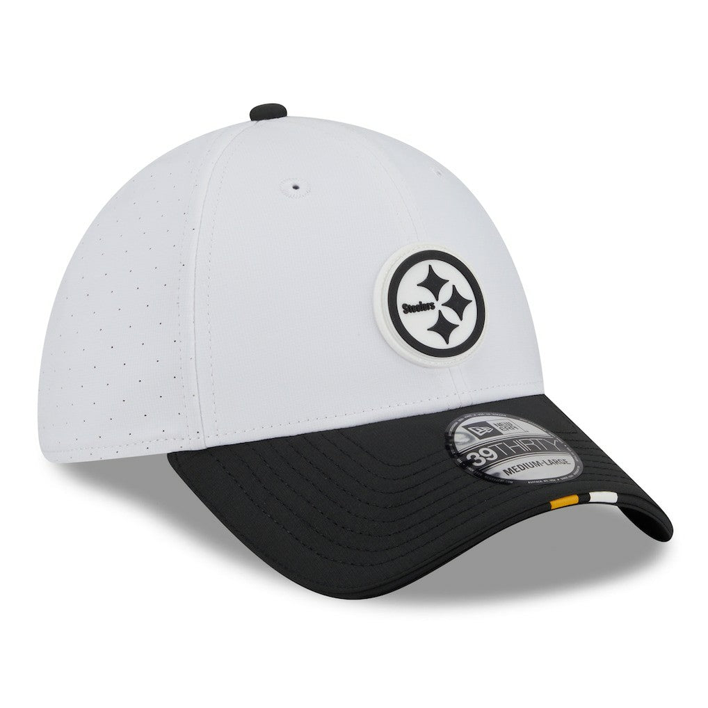 Pittsburgh Steelers New Era 2025 NFL Training Camp 39THIRTY Flex Hat White/Black - NFL