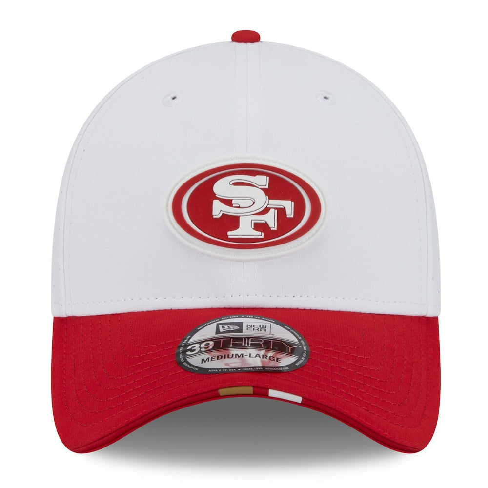 San Francisco 49ers New Era 2025 NFL Training Camp 39THIRTY Flex Hat White/Scarlet - NFL