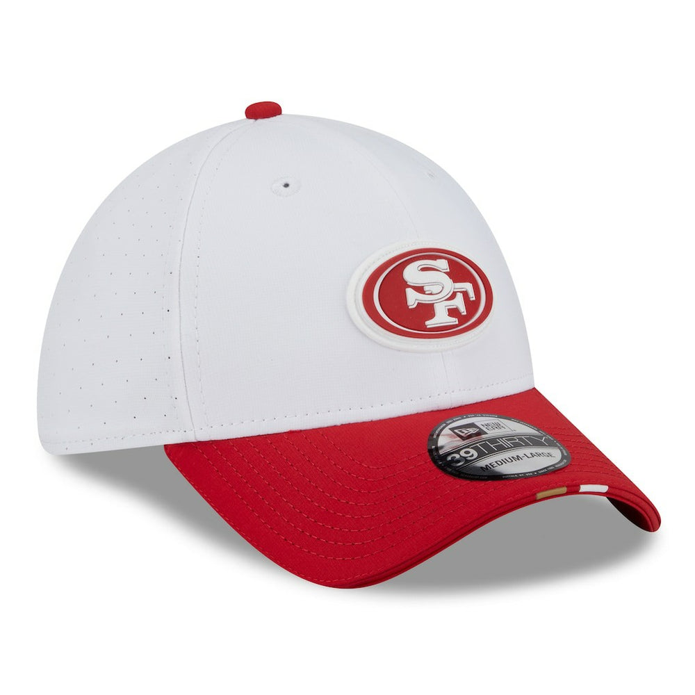 San Francisco 49ers New Era 2025 NFL Training Camp 39THIRTY Flex Hat White/Scarlet - NFL