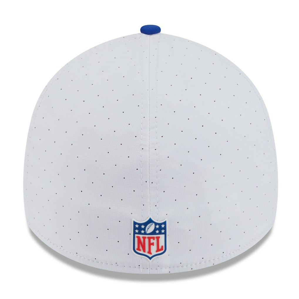 New England Patriots New Era 2025 NFL Training Camp Throwback Logo 39THIRTY Flex Hat White/Royal - NFL