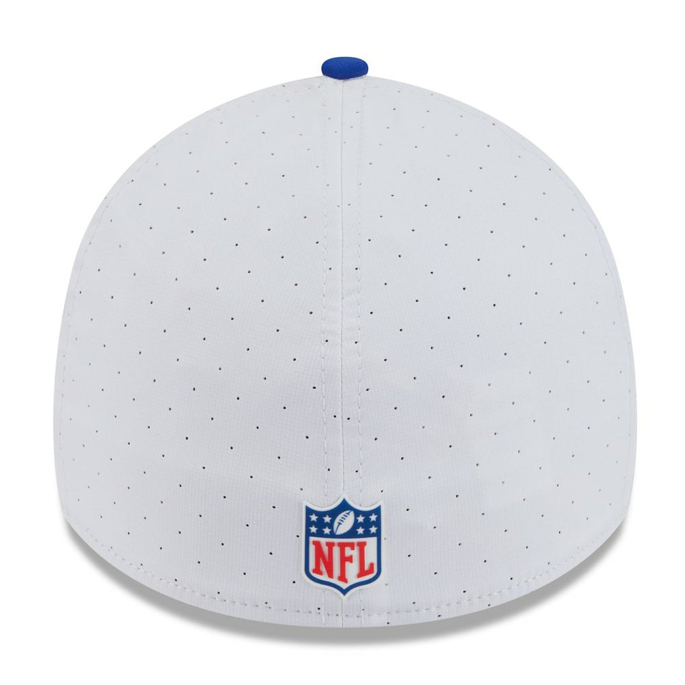 New England Patriots New Era 2025 NFL Training Camp Throwback Logo 39THIRTY Flex Hat White/Royal - NFL