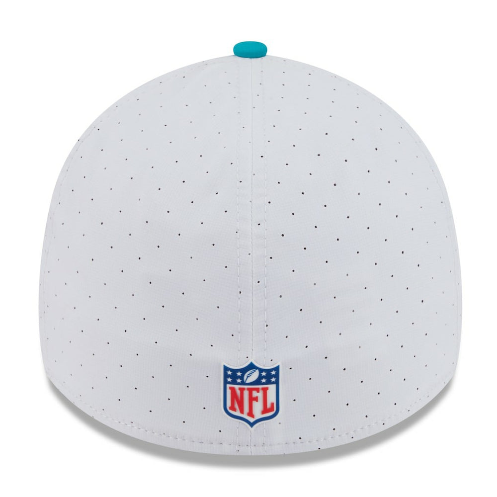 Miami Dolphins New Era 2025 NFL Training Camp 39THIRTY Flex Hat White/Aqua - NFL