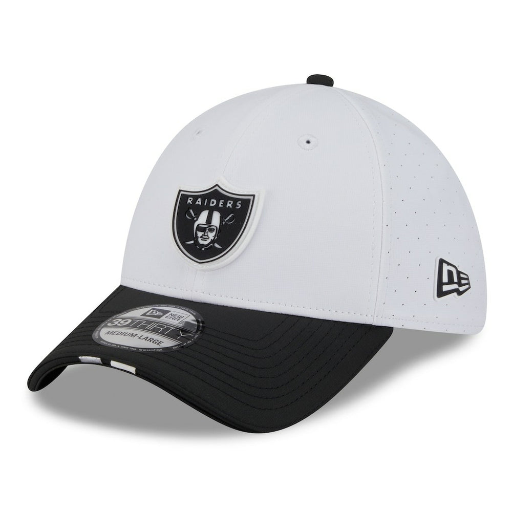 Las Vegas Raiders New Era 2025 NFL Training Camp 39THIRTY Flex Hat White/Black - NFL