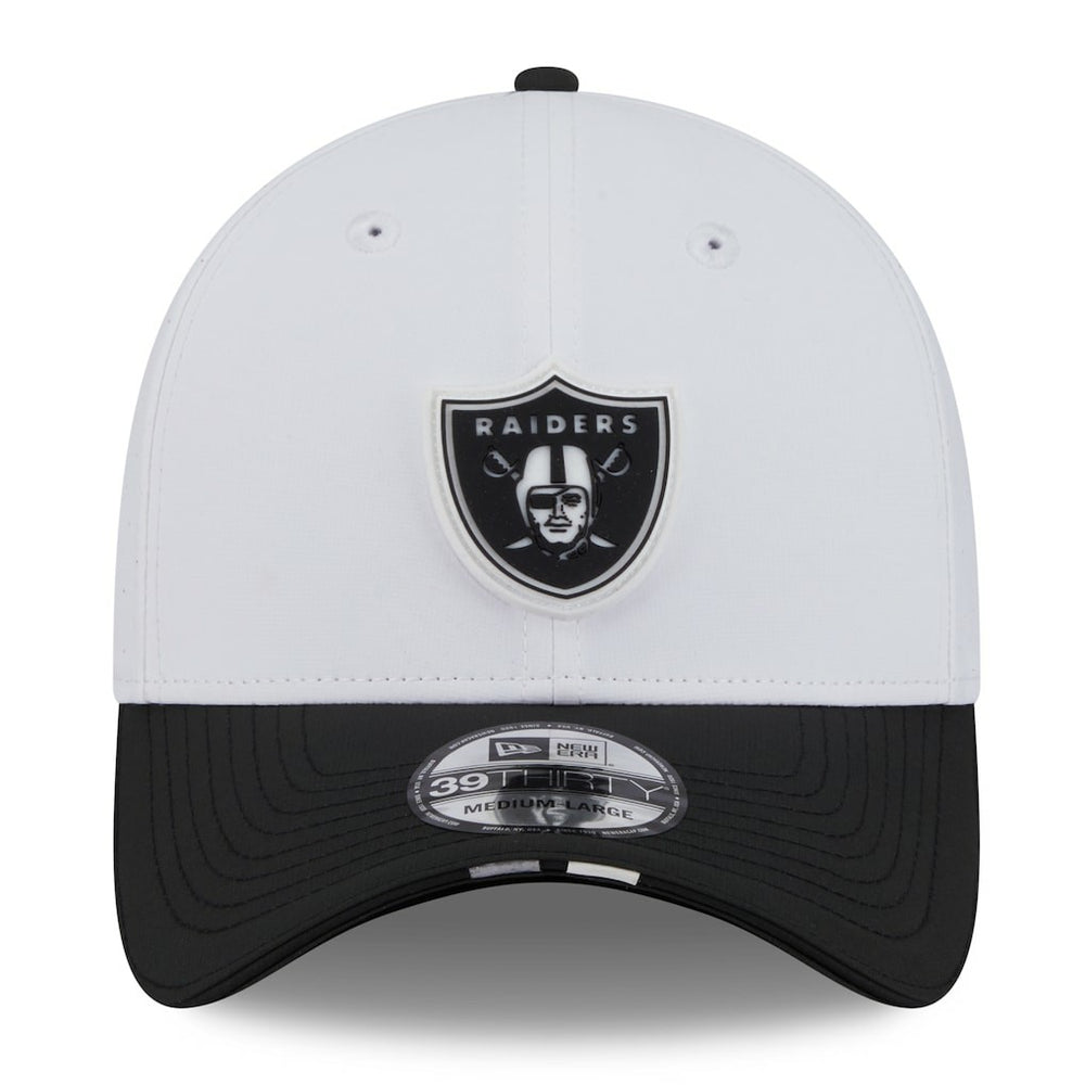 Las Vegas Raiders New Era 2025 NFL Training Camp 39THIRTY Flex Hat White/Black - NFL