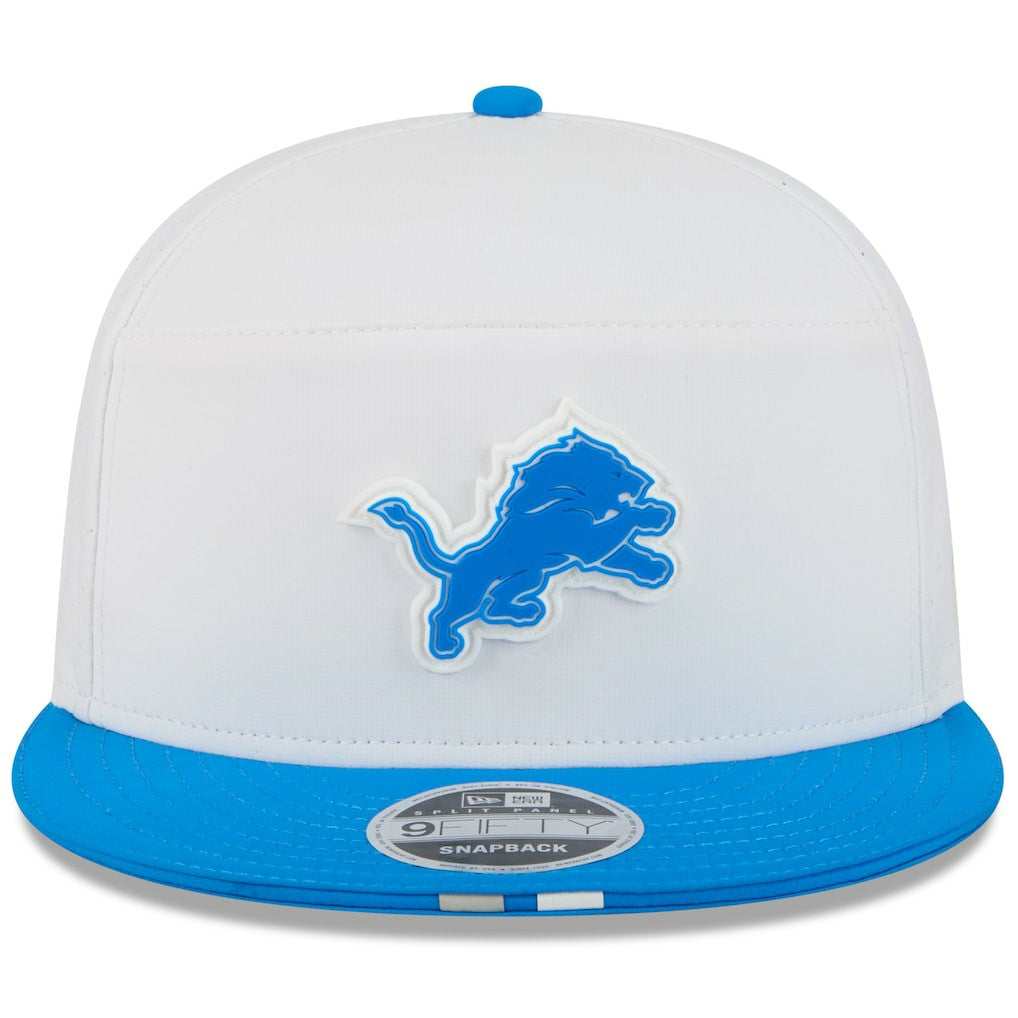 Detroit Lions New Era 2025 NFL Training Camp Split Panel 9FIFTY Snapback Hat White/Blue - NFL