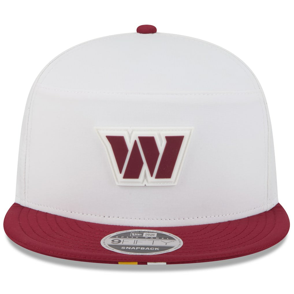 Washington Commanders New Era 2025 NFL Training Camp Split Panel 9FIFTY Snapback Hat White/Burgundy - NFL