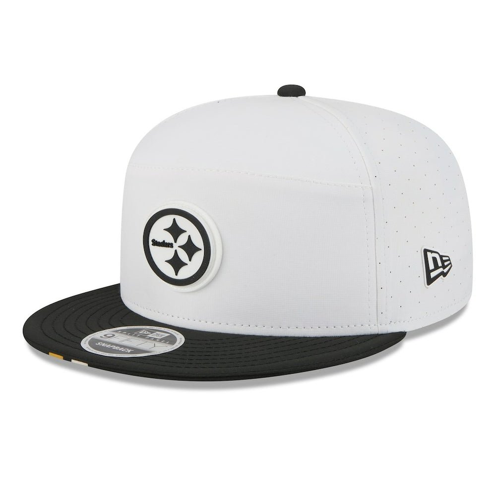 Pittsburgh Steelers New Era 2025 NFL Training Camp Split Panel 9FIFTY Snapback Hat White/Black - NFL