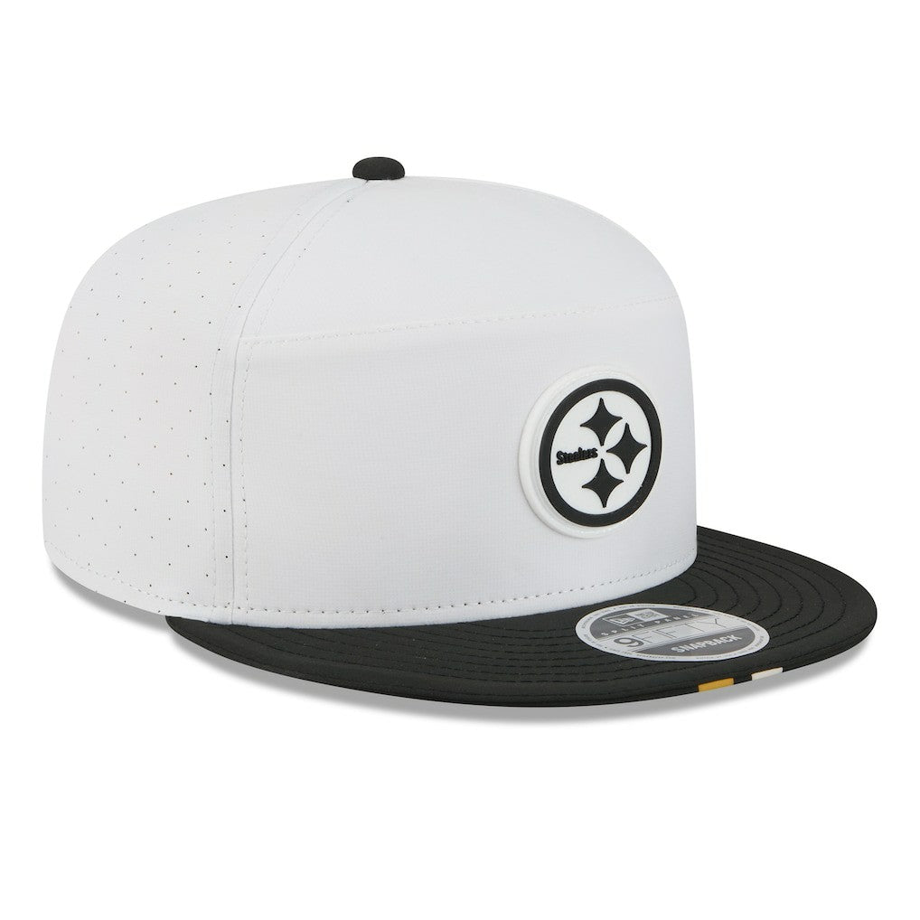 Pittsburgh Steelers New Era 2025 NFL Training Camp Split Panel 9FIFTY Snapback Hat White/Black - NFL