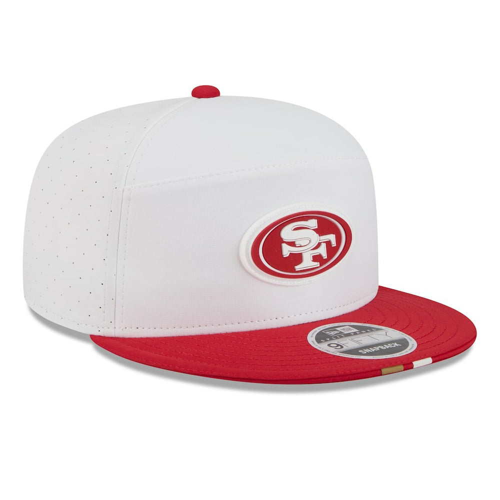 San Francisco 49ers New Era 2025 NFL Training Camp Split Panel 9FIFTY Snapback Hat White/Scarlet - NFL