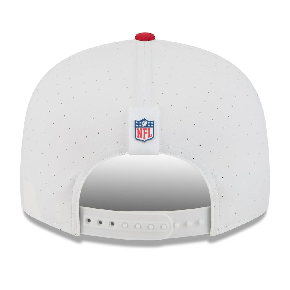 San Francisco 49ers New Era 2025 NFL Training Camp Split Panel 9FIFTY Snapback Hat White/Scarlet - NFL