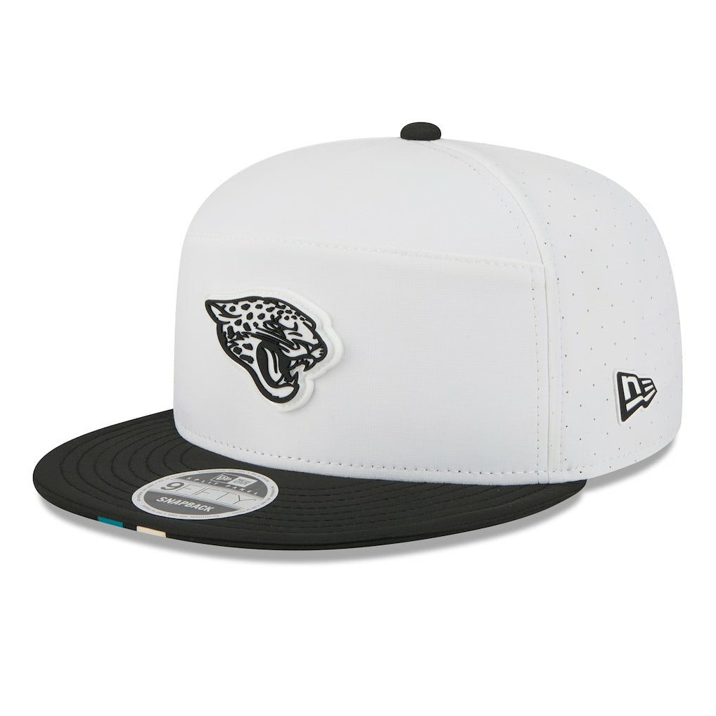 Jacksonville Jaguars New Era 2025 NFL Training Camp Split Panel 9FIFTY Snapback Hat White/Black - NFL