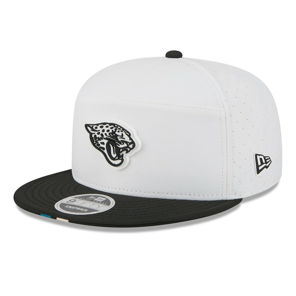 Jacksonville Jaguars New Era 2025 NFL Training Camp Split Panel 9FIFTY Snapback Hat White/Black - NFL