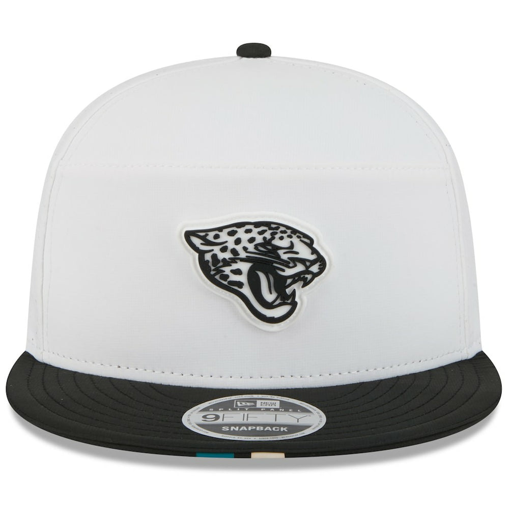 Jacksonville Jaguars New Era 2025 NFL Training Camp Split Panel 9FIFTY Snapback Hat White/Black - NFL