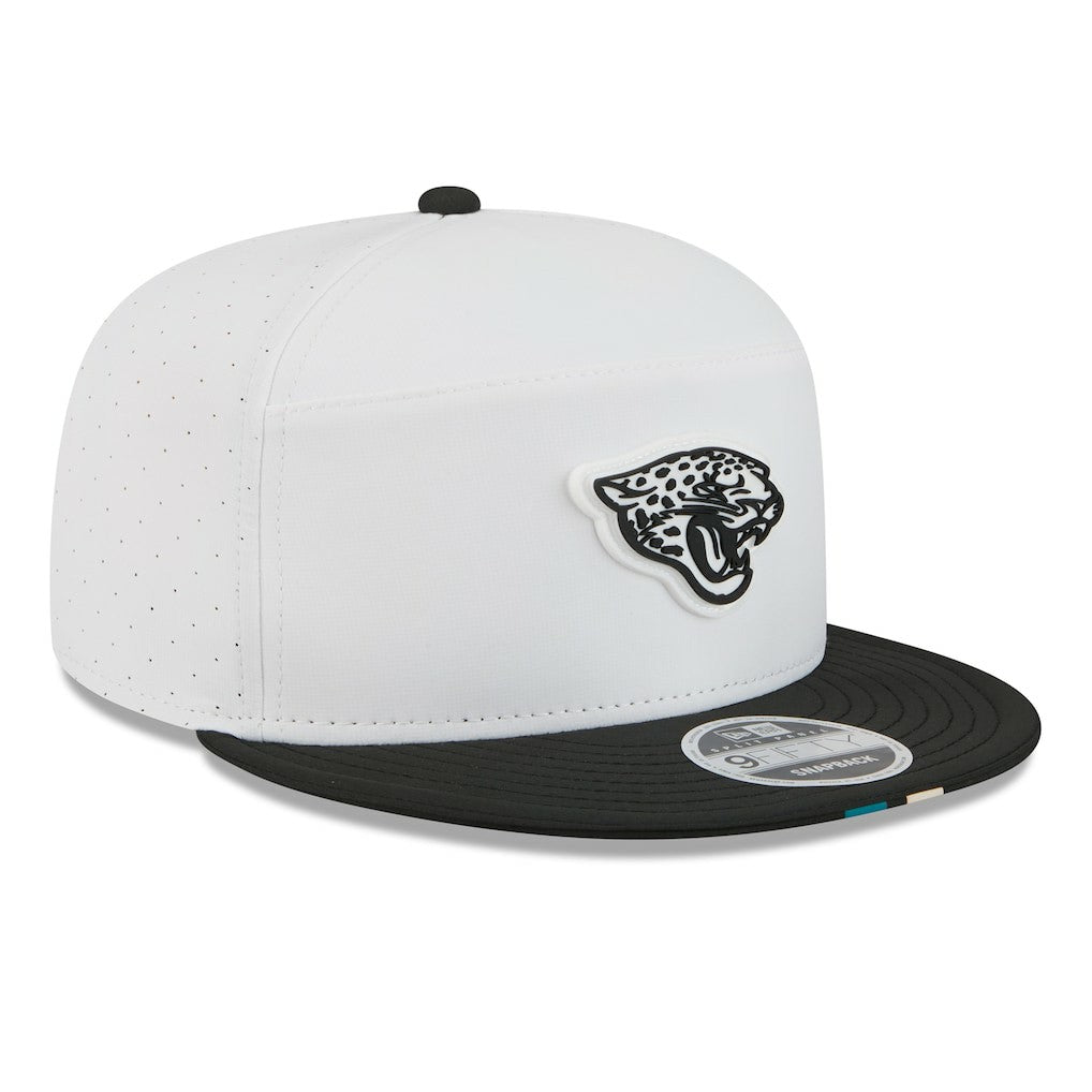 Jacksonville Jaguars New Era 2025 NFL Training Camp Split Panel 9FIFTY Snapback Hat White/Black - NFL
