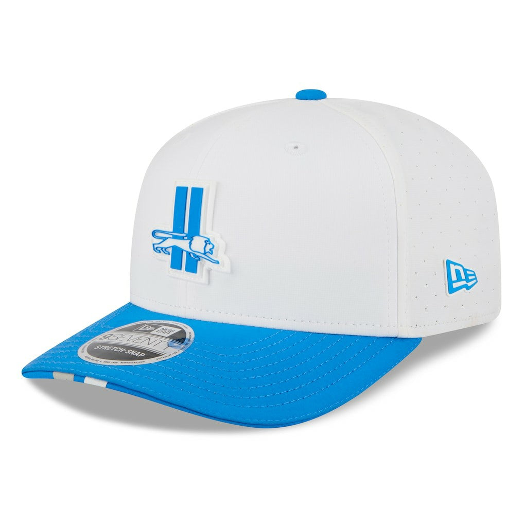 Detroit Lions New Era 2025 NFL Training Camp Throwback Logo 9SEVENTY Adjustable Hat White/Blue - NFL