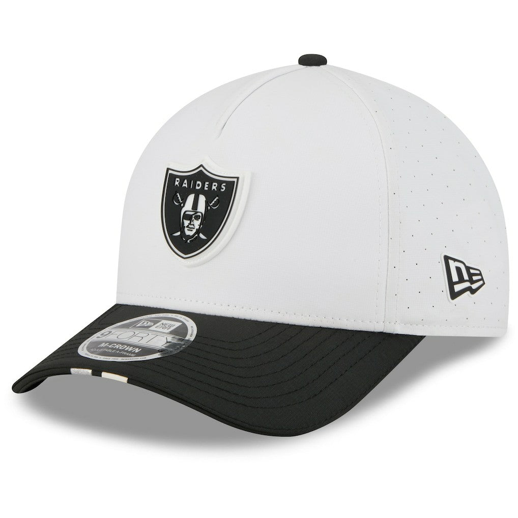 Las Vegas Raiders New Era 2025 NFL Training Camp A-Frame 9FORTY Adjustable Hat White/Black - NFL