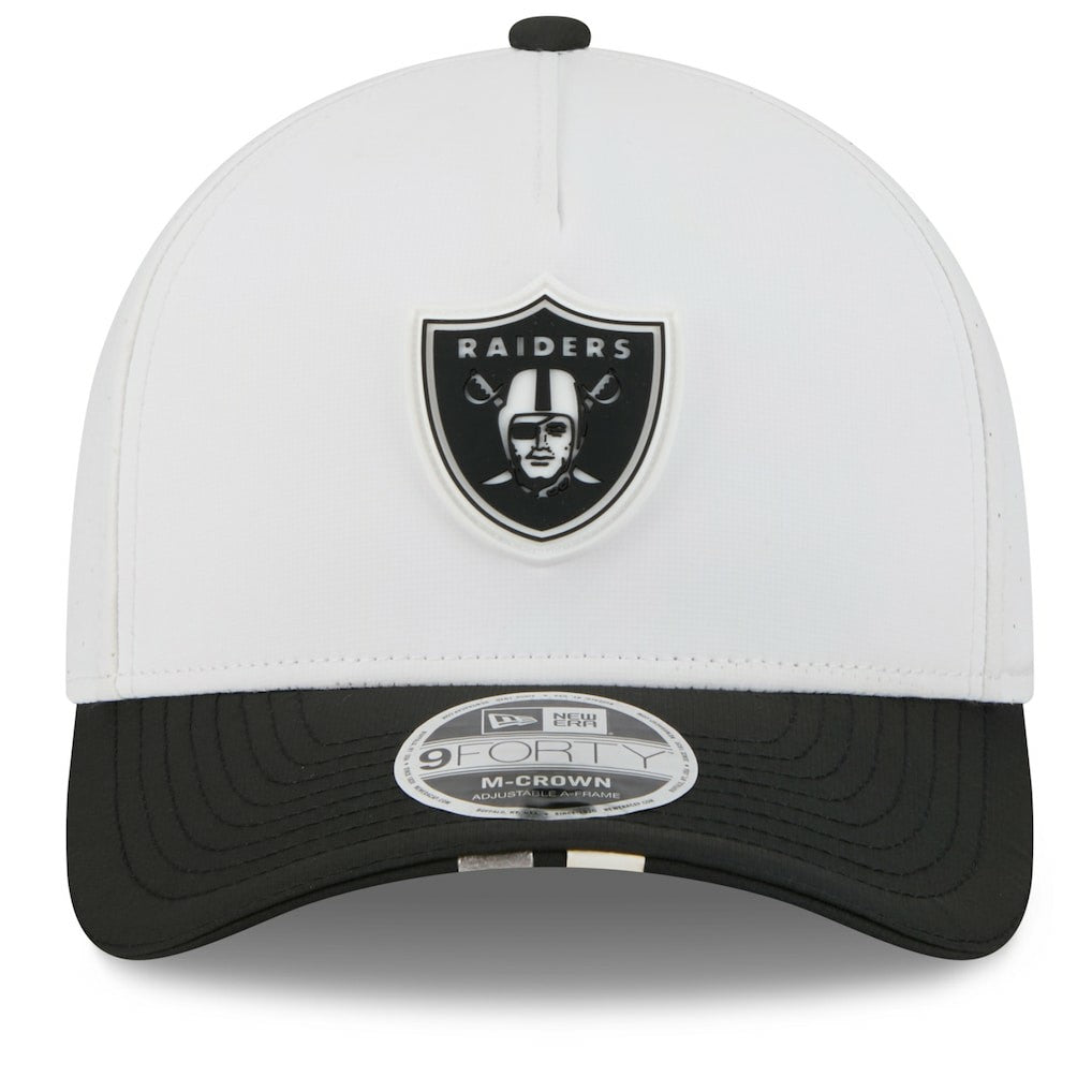Las Vegas Raiders New Era 2025 NFL Training Camp A-Frame 9FORTY Adjustable Hat White/Black - NFL