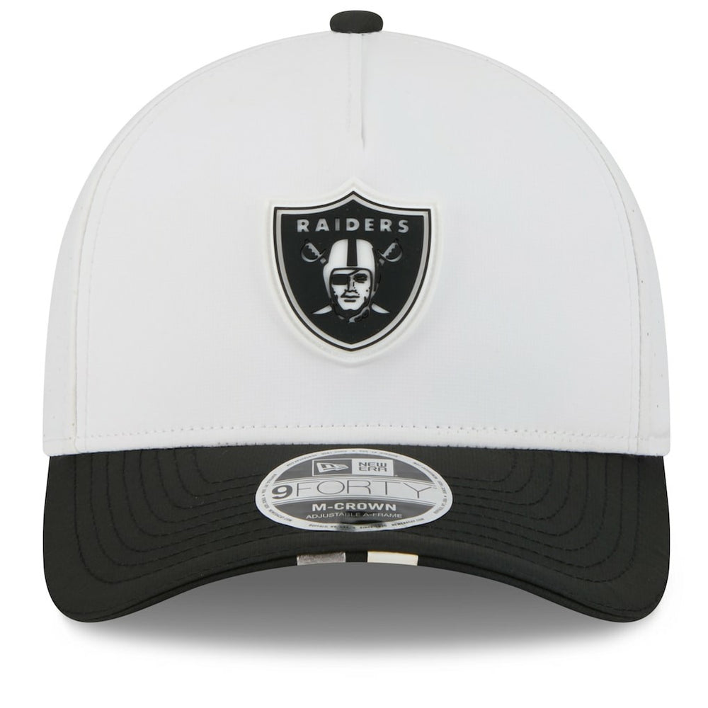 Las Vegas Raiders New Era 2025 NFL Training Camp A-Frame 9FORTY Adjustable Hat White/Black - NFL