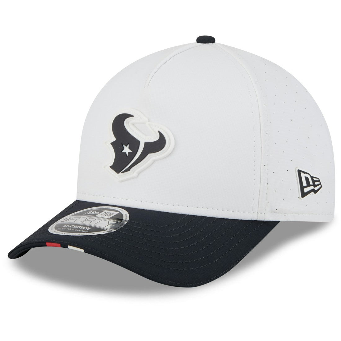 Houston Texans New Era 2025 NFL Training Camp A-Frame 9FORTY Adjustable Hat White/Navy - NFL