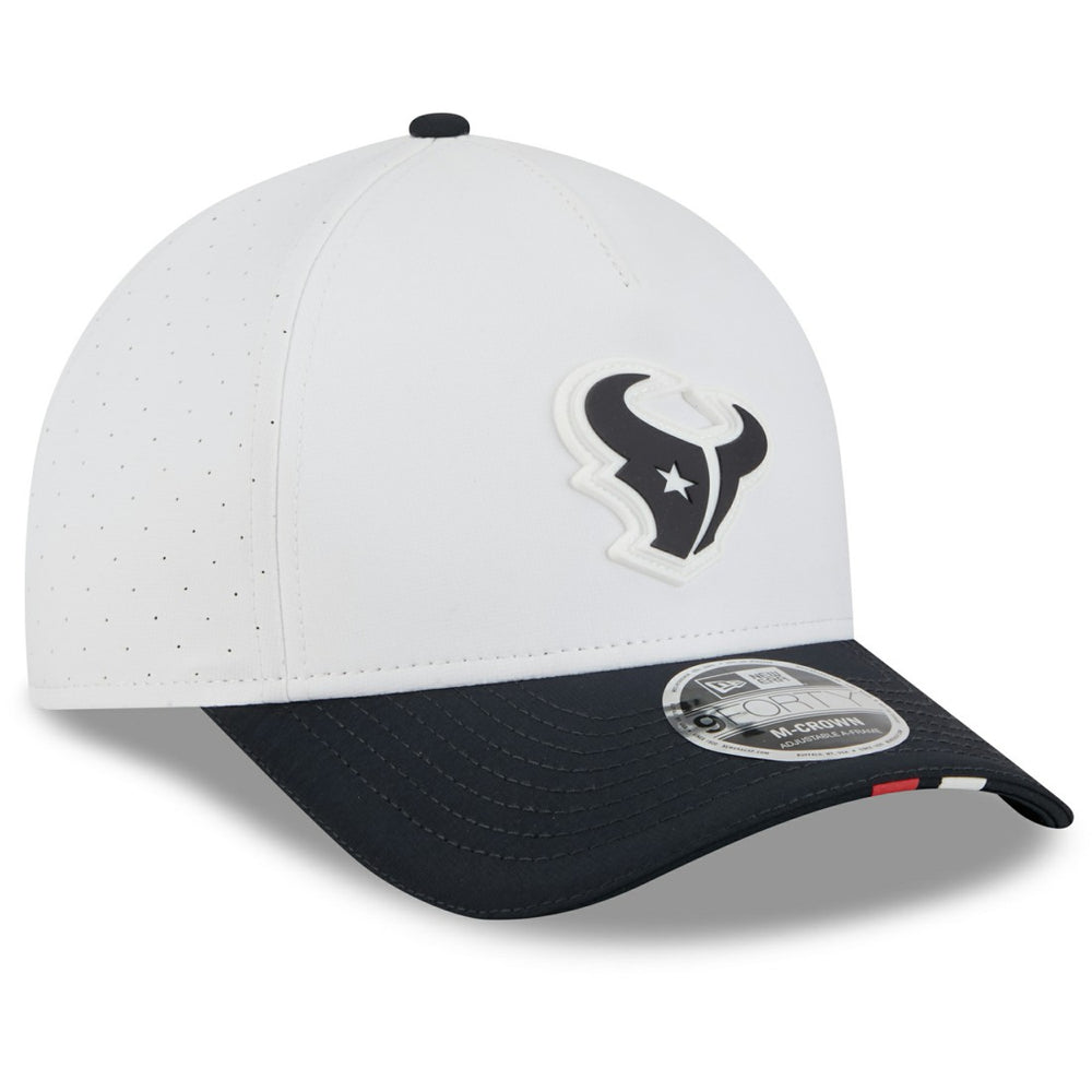 Houston Texans New Era 2025 NFL Training Camp A-Frame 9FORTY Adjustable Hat White/Navy - NFL