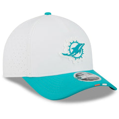 Miami Dolphins New Era 2025 NFL Training Camp A-Frame 9FORTY Adjustable Hat White/Aqua - NFL