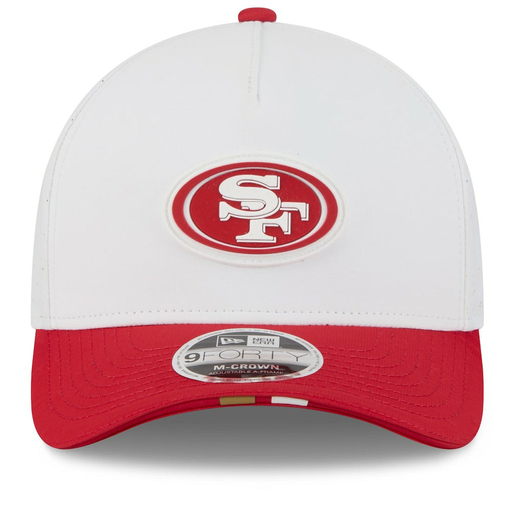 San Francisco 49ers New Era 2025 NFL Training Camp A-Frame 9FORTY Adjustable Hat White/Scarlet - NFL