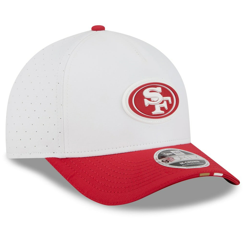 San Francisco 49ers New Era 2025 NFL Training Camp A-Frame 9FORTY Adjustable Hat White/Scarlet - NFL