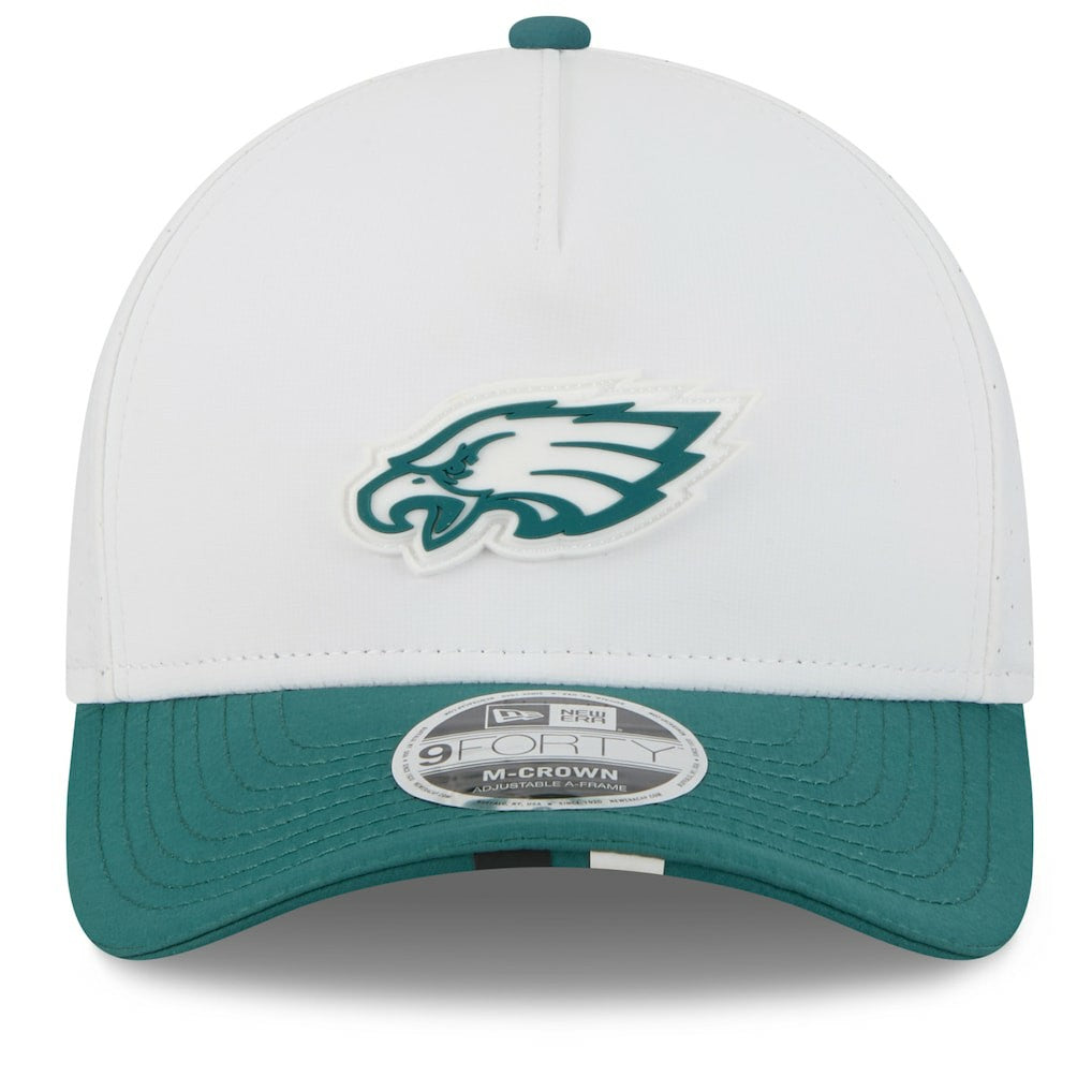 Philadelphia Eagles New Era 2025 NFL Training Camp A-Frame 9FORTY Adjustable Hat White/Midnight Green - NFL