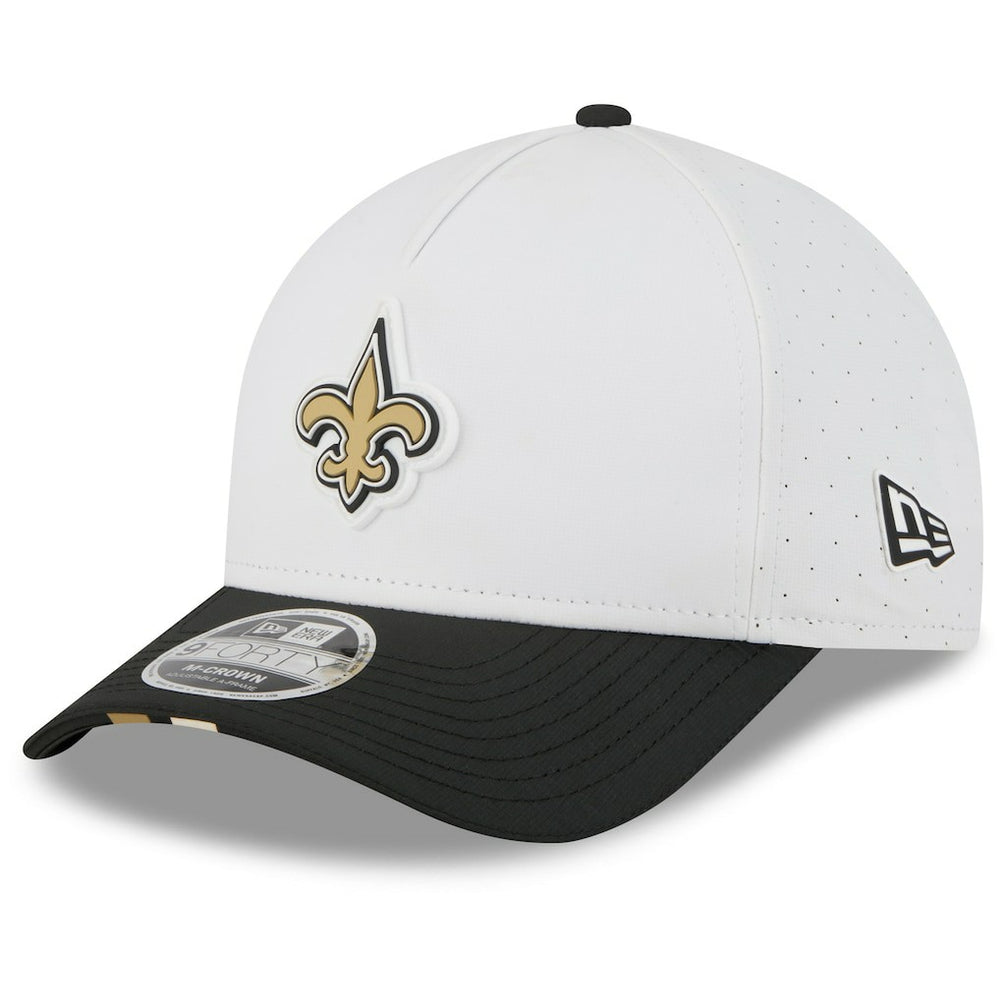 New Orleans Saints New Era 2025 NFL Training Camp A-Frame 9FORTY Adjustable Hat White/Black - NFL