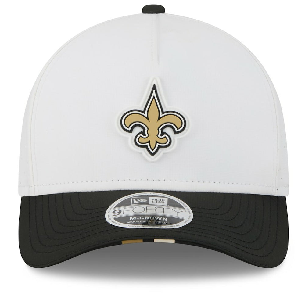 New Orleans Saints New Era 2025 NFL Training Camp A-Frame 9FORTY Adjustable Hat White/Black - NFL
