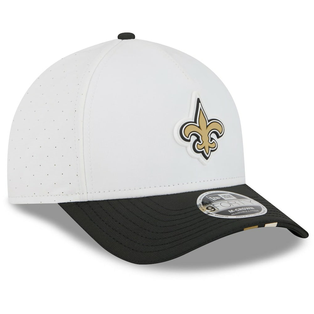 New Orleans Saints New Era 2025 NFL Training Camp A-Frame 9FORTY Adjustable Hat White/Black - NFL