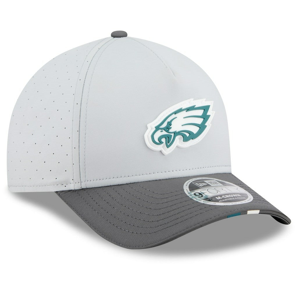 Philadelphia Eagles New Era 2025 NFL Training Camp A-Frame 9FORTY Adjustable Hat Gray/Graphite - NFL