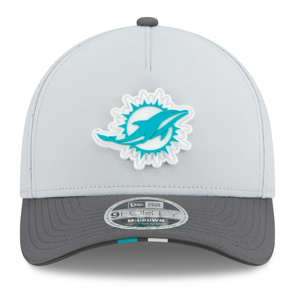 Miami Dolphins New Era 2025 NFL Training Camp A-Frame 9FORTY Adjustable Hat Gray/Graphite - NFL