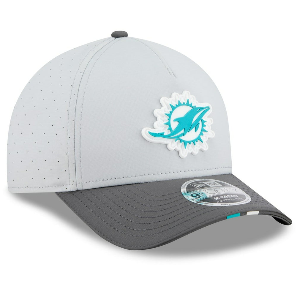 Miami Dolphins New Era 2025 NFL Training Camp A-Frame 9FORTY Adjustable Hat Gray/Graphite - NFL