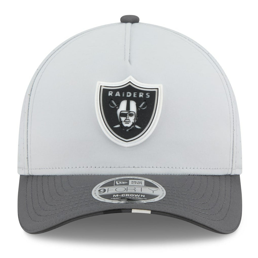 Las Vegas Raiders New Era 2025 NFL Training Camp A-Frame 9FORTY Adjustable Hat Gray/Graphite - NFL
