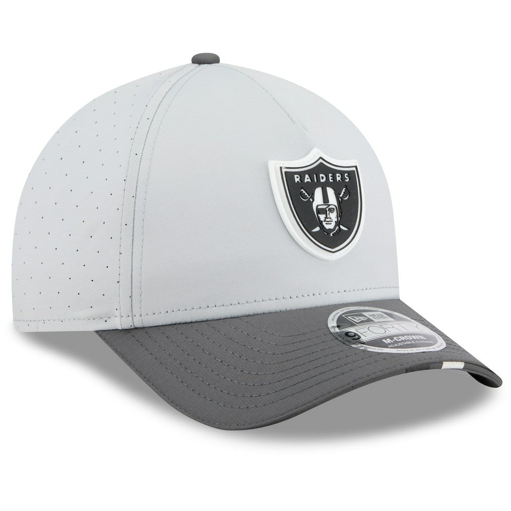 Las Vegas Raiders New Era 2025 NFL Training Camp A-Frame 9FORTY Adjustable Hat Gray/Graphite - NFL