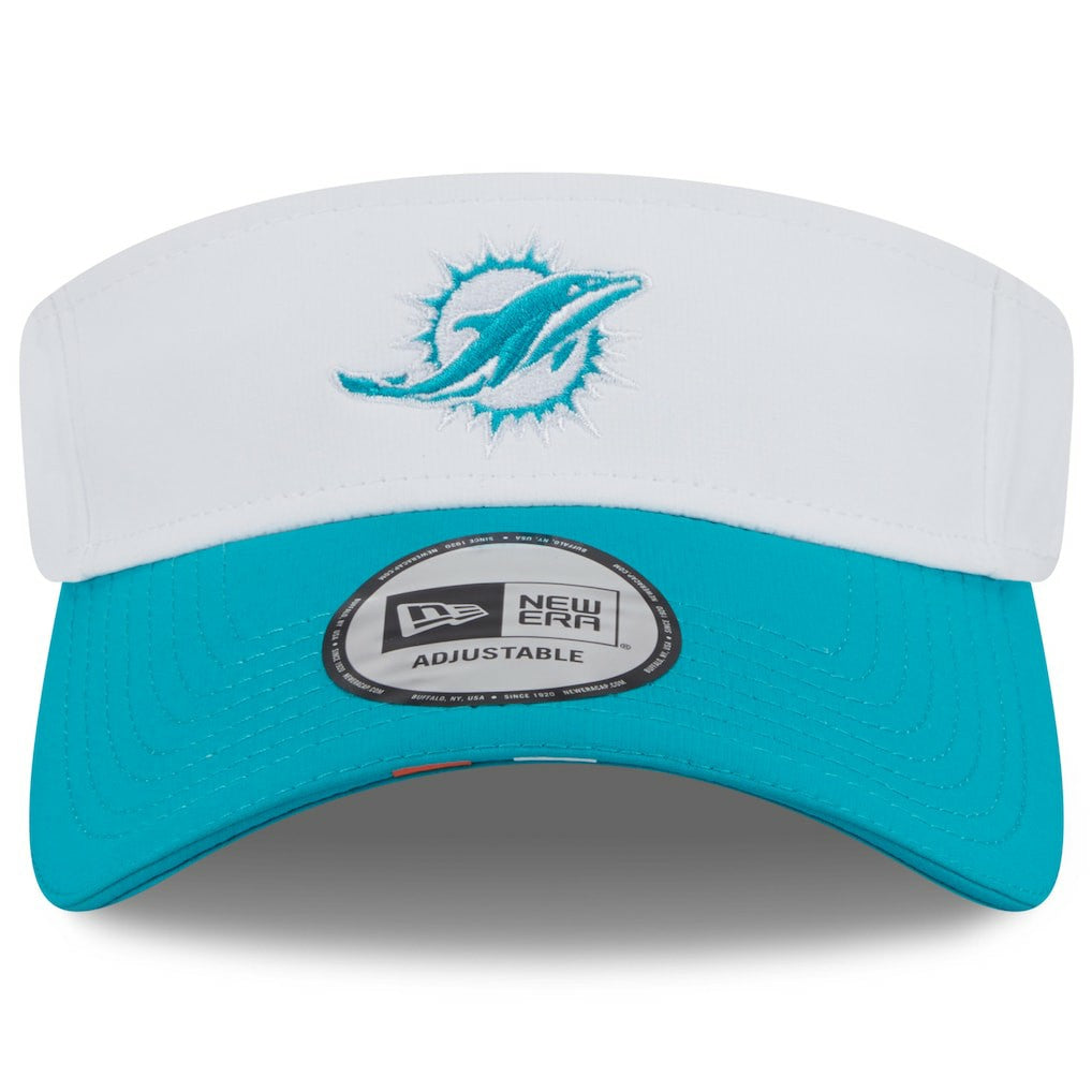 Miami Dolphins New Era 2025 NFL Training Camp Adjustable Visor White/Aqua - NFL