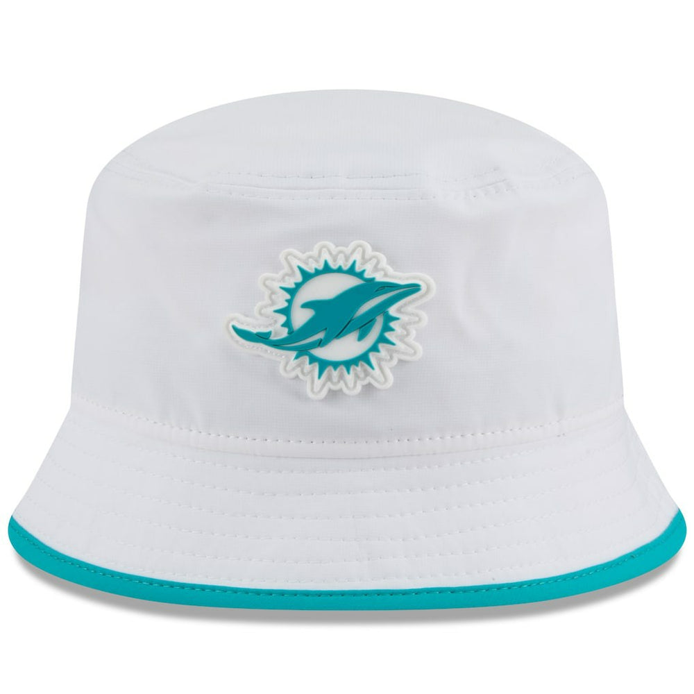 Miami Dolphins New Era 2025 NFL Training Camp Stretch Bucket Hat White - NFL