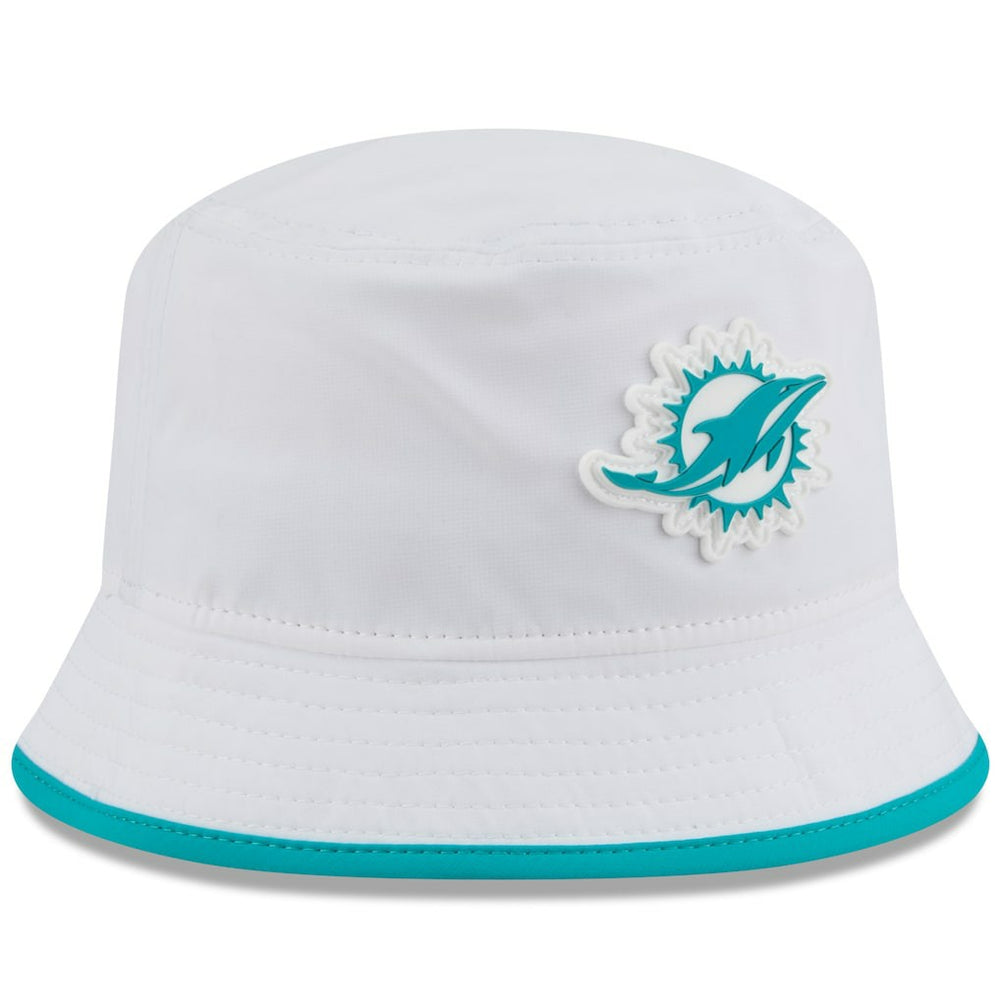 Miami Dolphins New Era 2025 NFL Training Camp Stretch Bucket Hat White - NFL