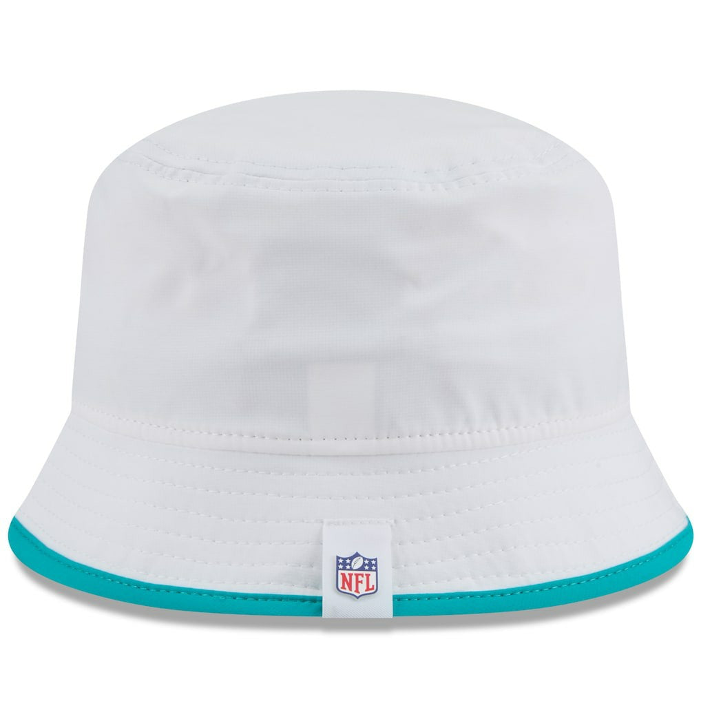 Miami Dolphins New Era 2025 NFL Training Camp Stretch Bucket Hat White - NFL