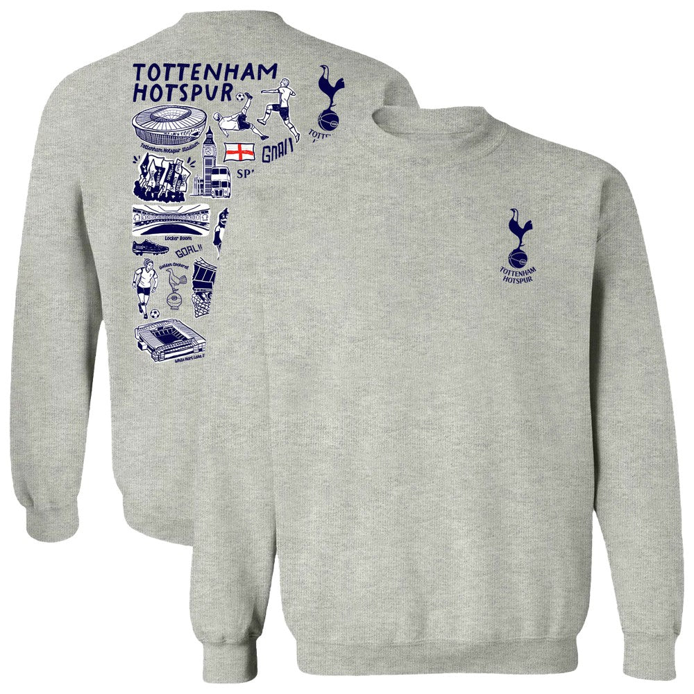 Tottenham Hotspur Vive La Fete Women's Impressions Artwork Pullover Sweatshirt - Gray