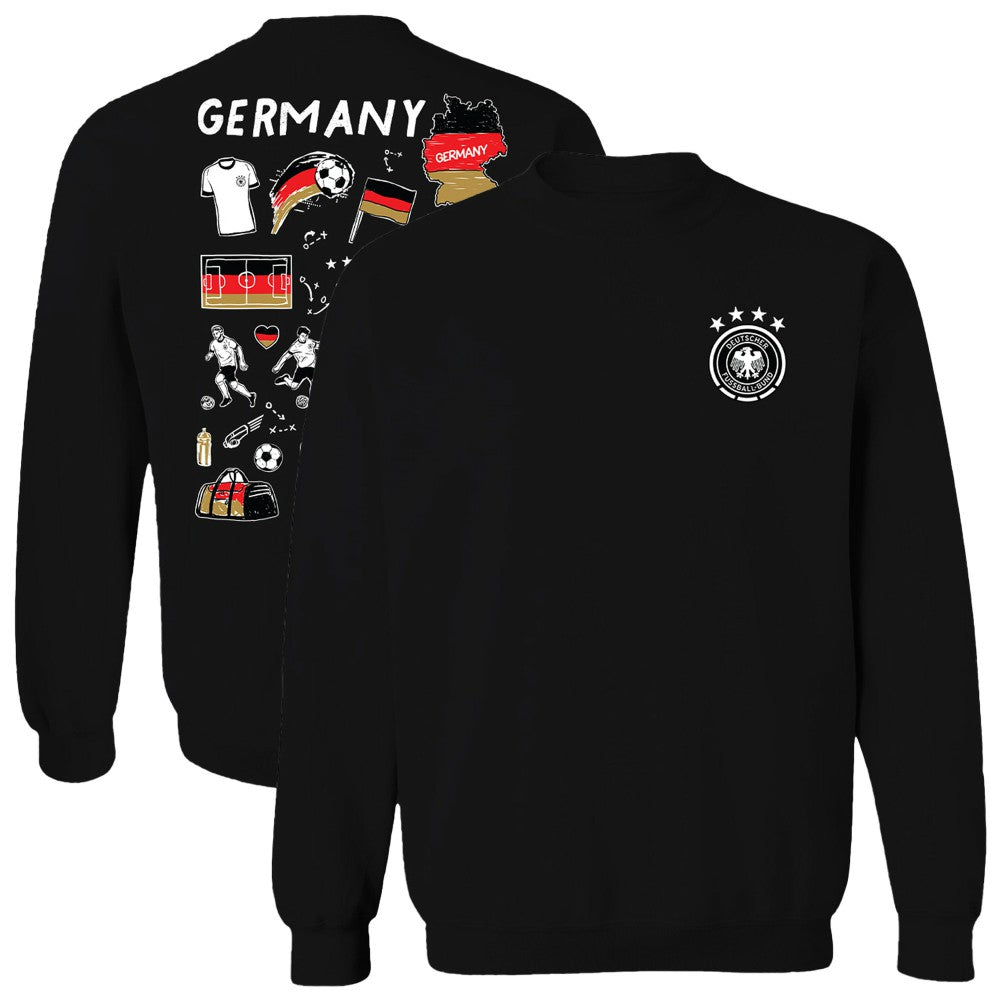 Germany National Team Vive La Fete Women's Impressions Artwork Pullover Sweatshirt - Black