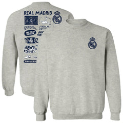 Real Madrid Vive La Fete Women's Impressions Artwork Pullover Sweatshirt - Gray