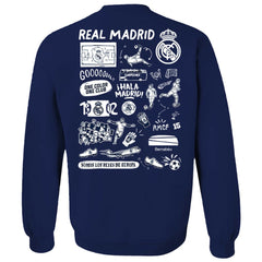 Real Madrid Vive La Fete Women's Impressions Artwork Pullover Sweatshirt - Navy
