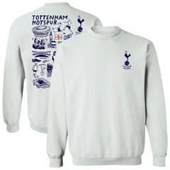 Tottenham Hotspur Vive La Fete Women's Impressions Artwork Pullover Sweatshirt - White