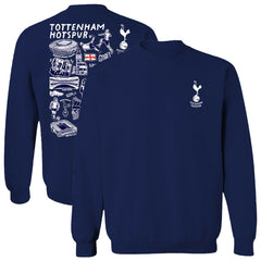 Tottenham Hotspur Vive La Fete Women's Impressions Artwork Pullover Sweatshirt - Navy