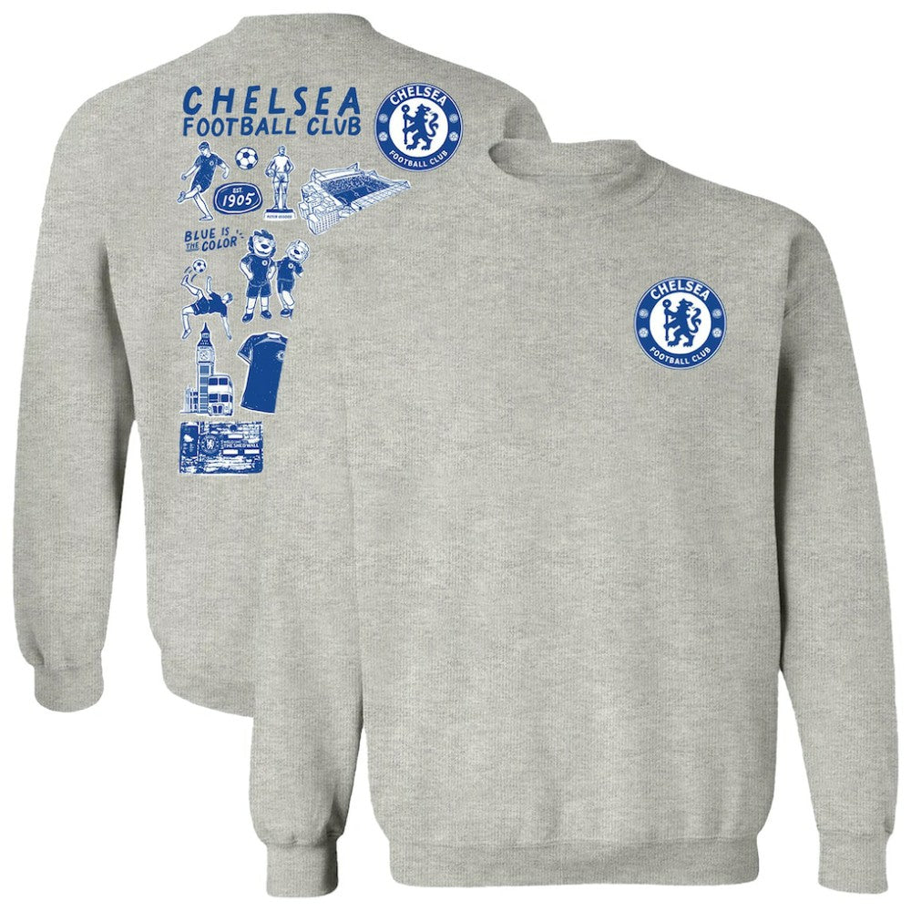 Chelsea Vive La Fete Women's Impressions Artwork Pullover Sweatshirt - Gray