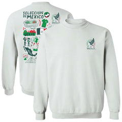 Mexico National Team Vive La Fete Women's Impressions Artwork Pullover Sweatshirt - White